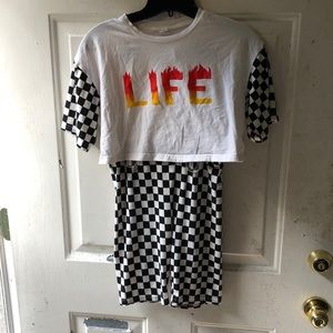 Black and white two piece outfit